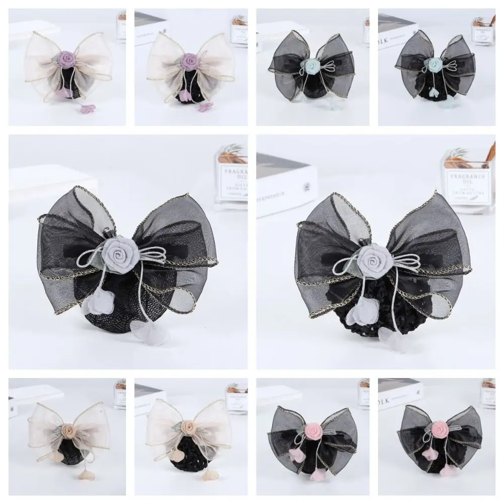 Корейский стиль Цветочный снуд Весенняя заколка для булочки Снуд хвоста Зажим