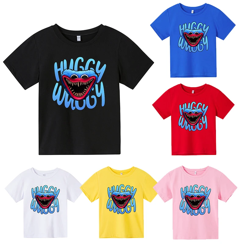 

Summer Short Sleeve T Shirts 4-14 Years Hug Wuggy Poppy Playtime Kids Boys Girls Unisex 3d Graphic Cartoon Sport Casual Hip Hop