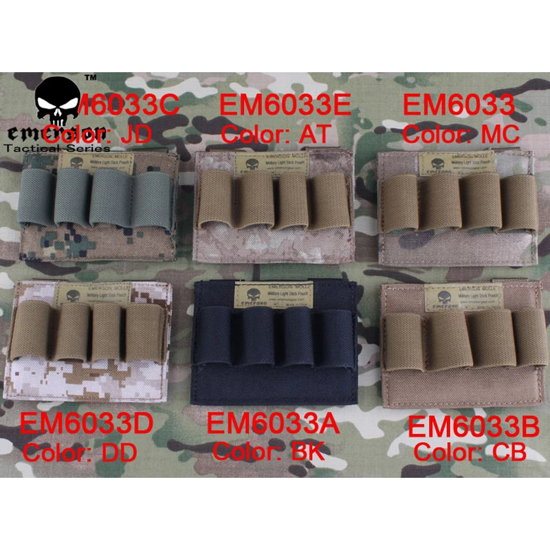 Emersongear-bolsa militar táctica de palo de luz Molle, Panel de transporte portátil, Airsoft, caza, tiro, EM6033