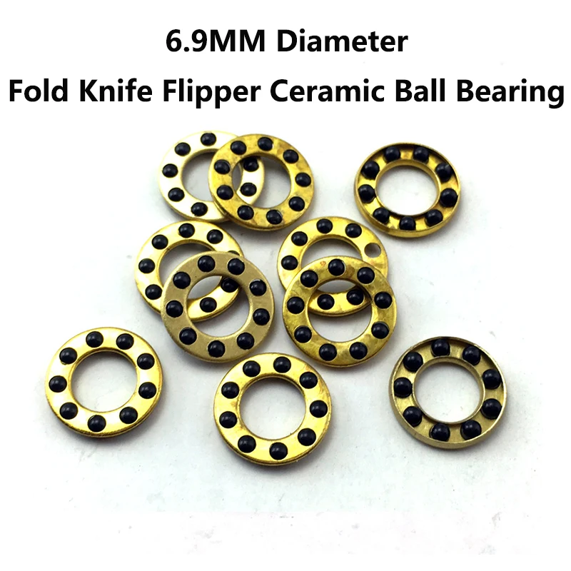 

10pcs/Set 6.9mm Diameter Flipper Ceramic Ball Bearings for Floding Knife DIY Making Accessories Parts Brass Washers Gasket Rings