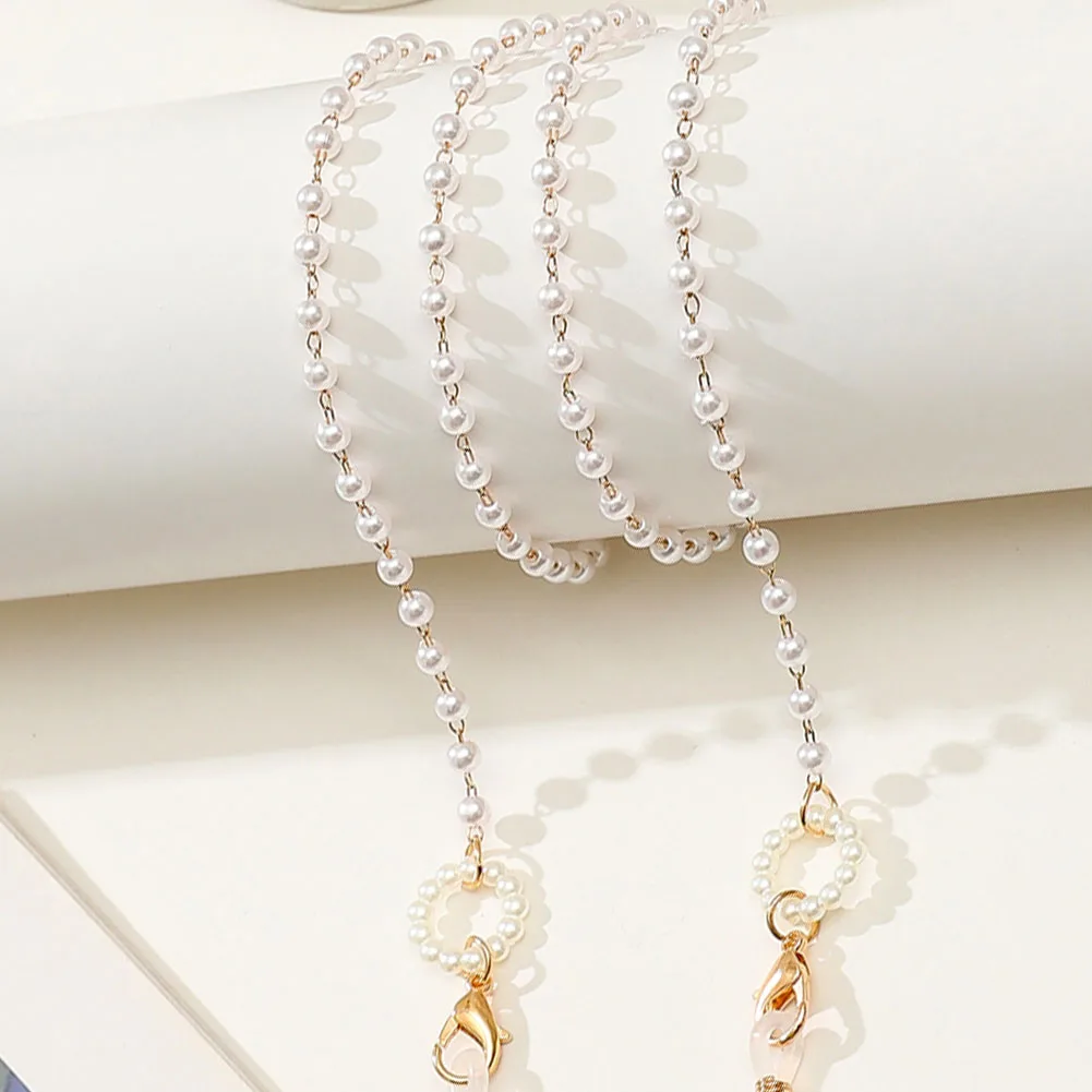 

Fashion Pearl Mask Lanyard Glasses Chain Anti-slip Anti-lost Face Mask Holder Glasses Rope With Two Hooks Girls Women Supplies