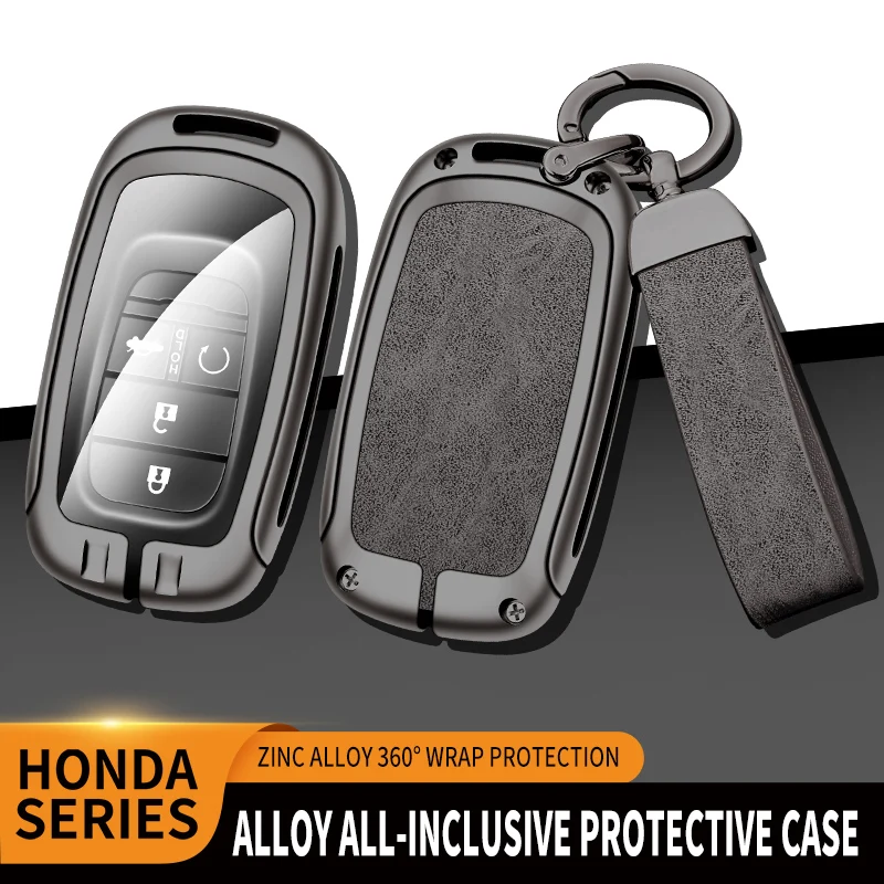 

Brand New Zinc Alloy Leather TPU Car Smart Remote Key Bag For Honda CRV Civic Accord 2021 2022 2023 2 3 4 5 Button Accessories