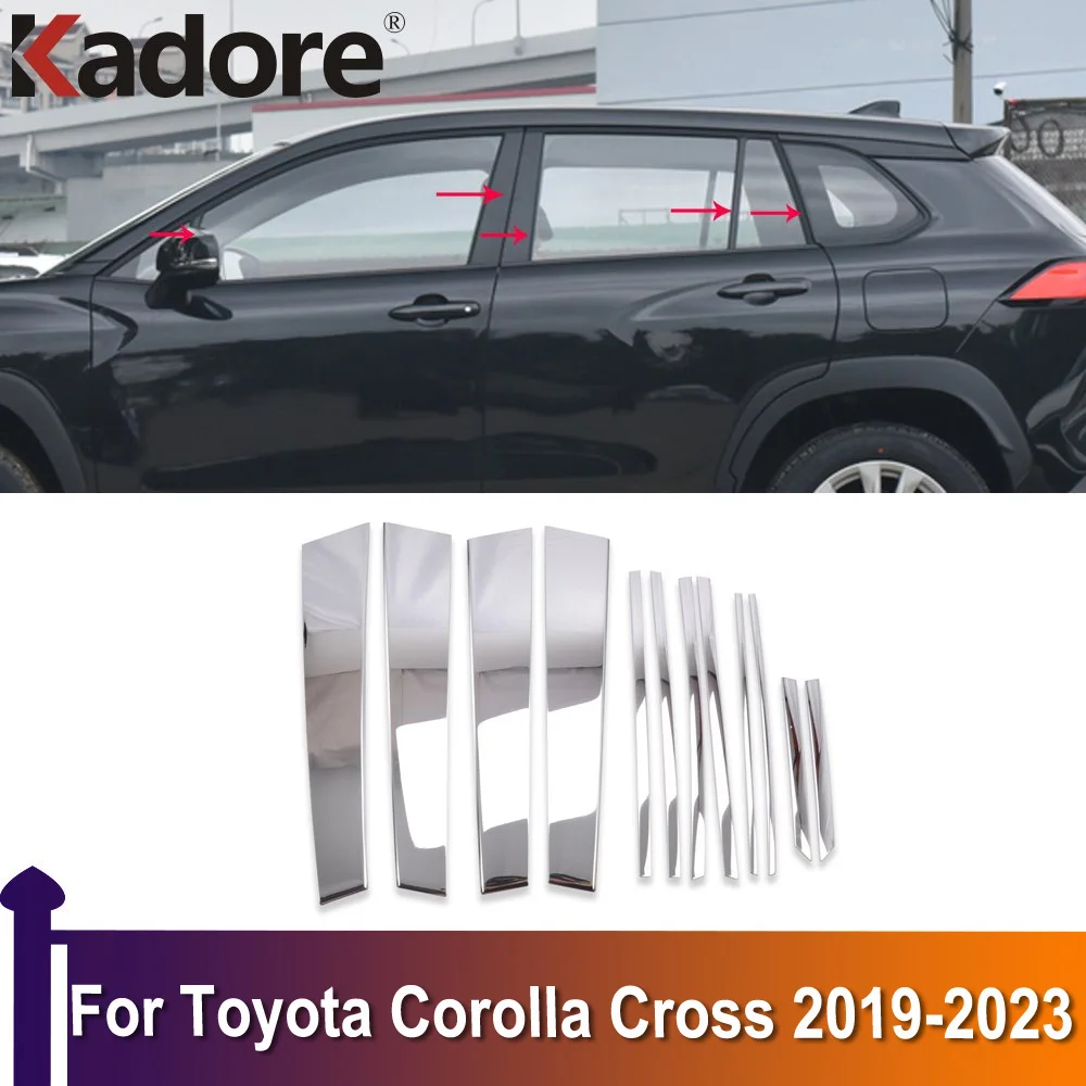 

Для Toyota Corolla Cross 2019 2020 2021 2022 2023 оконная Центральная стойка отделка полоса чехол автостайлинг внешние аксессуары