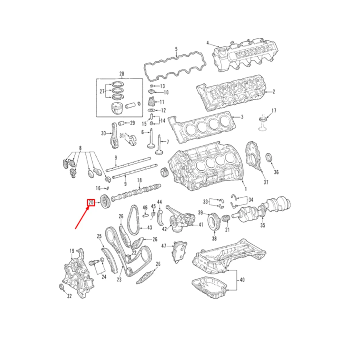 Набор зубчатых передач A1120500204 коленчатые передачи распределительный вал
