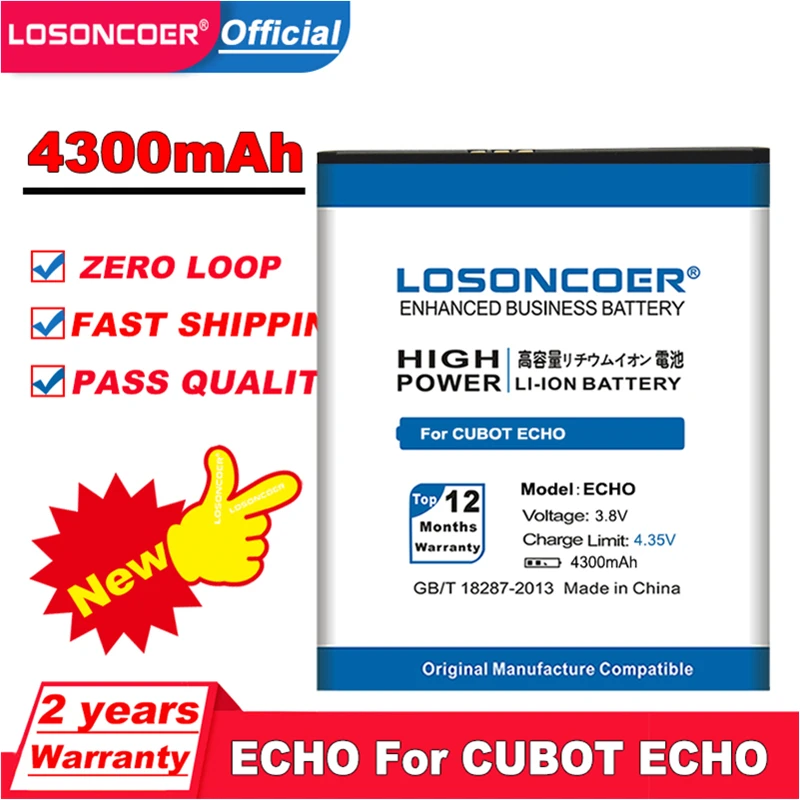 LOSONCOER 4300mAh ECHO Battery For CUBOT |