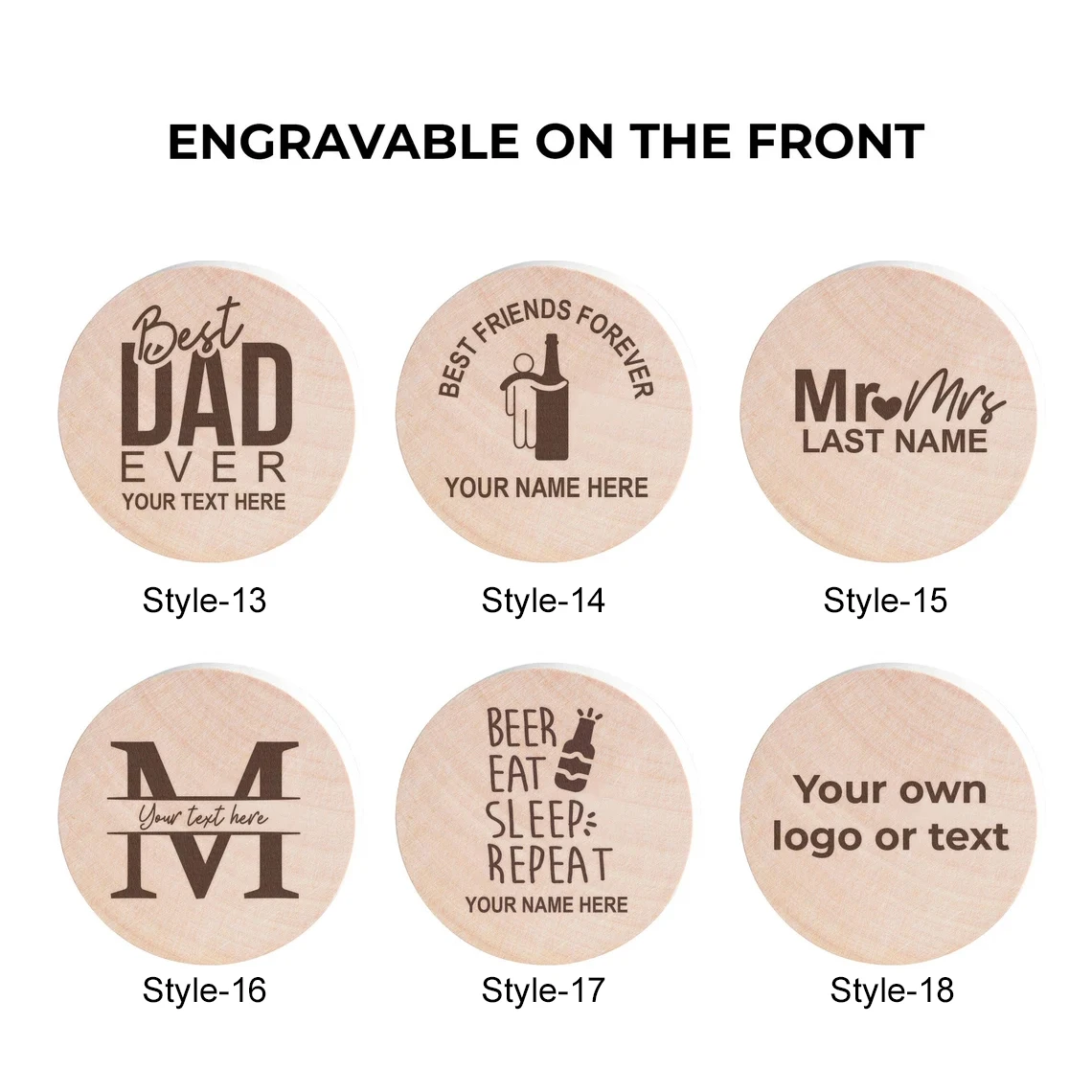 Деревянная открывалка для бутылок с гравировкой магнитная искусственная