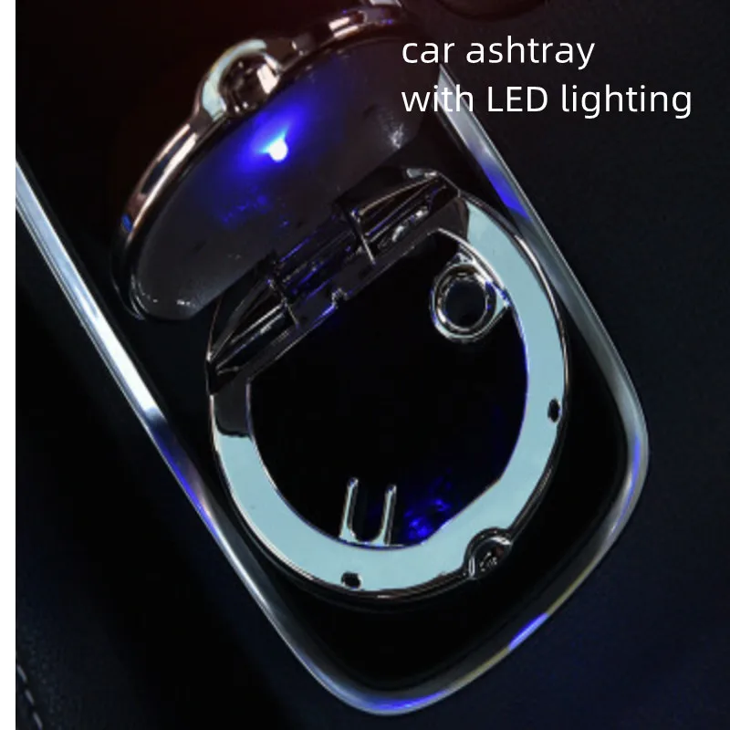 

4S Car Ashtray With LED Night Light Auto Supplies Ashtray Environmental Protection Hanging Desk Creative Universal