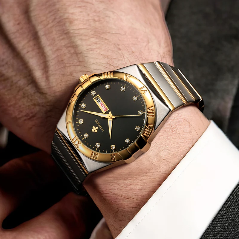 Часы WWOOR мужские наручные кварцевые роскошные модные деловые водонепроницаемые