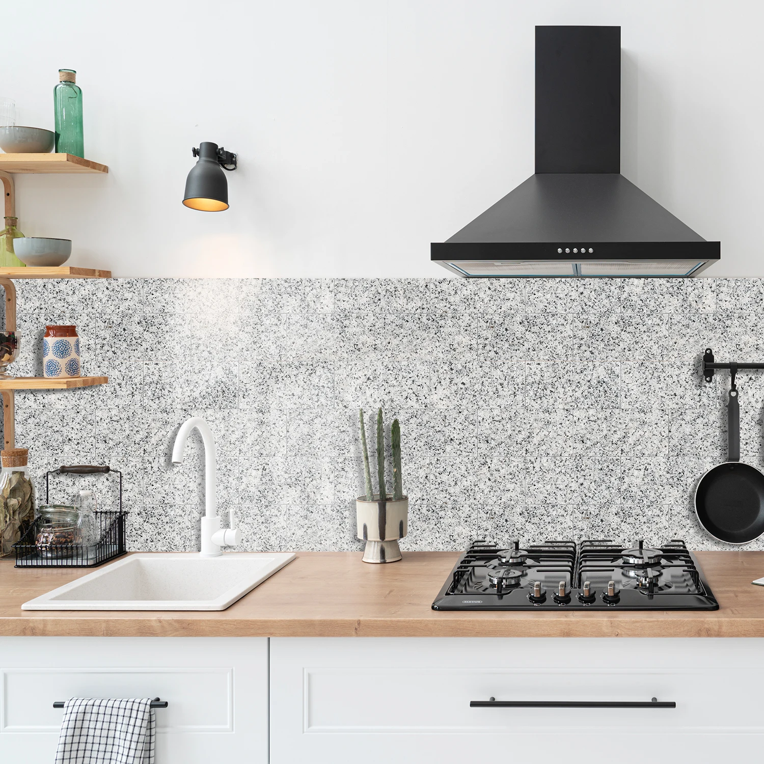 

Alwayspon 32PcsX4inchX8inch White Marble Effect Vinyl Wall Tile Transfers Sticker, Peel and Stick Self-Adhesive Splashback, Foam