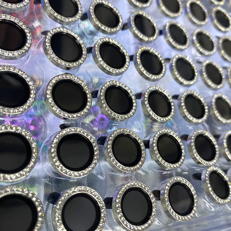 100PCS For IPhone 13 14 11 Pro Max Diamond Metal Camera Protector for IPhone 12 13 Mini Camera Protector Lens Protection Glass