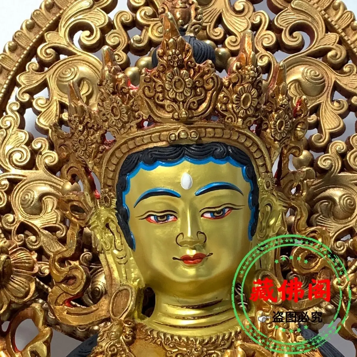 50 см Зеленая Тара ручная тибетская позолоченная Бронзовая статуя один фут пять