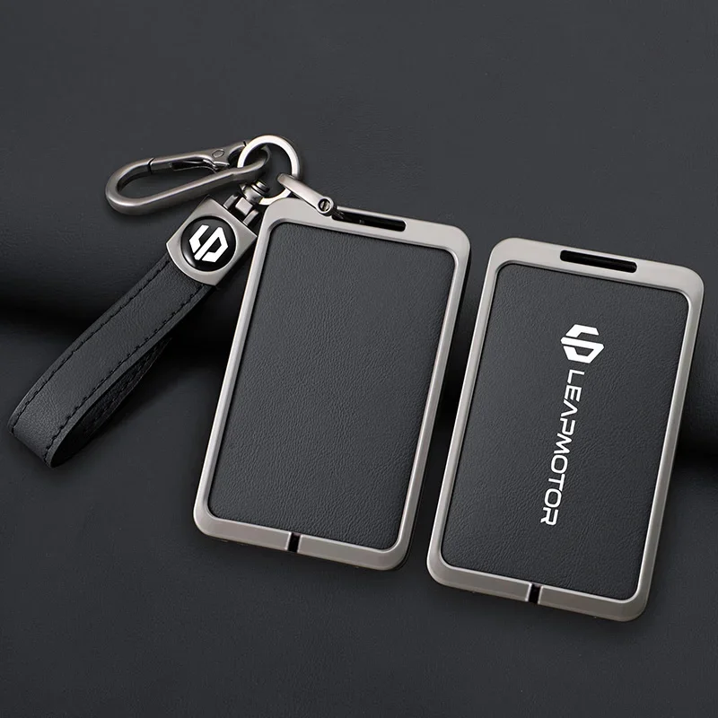 

Кожаный чехол из цинкового сплава для автомобиля NFC-карты с дистанционным управлением для Leapmotor C10 C11 C16, защитный держатель, аксессуары для авто Kychain