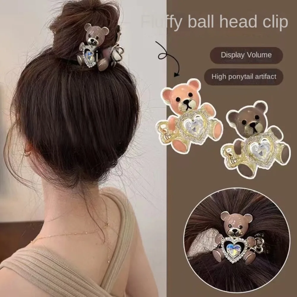 

Headdress Hairpin Headwear Crab Clip Bear Hair Claw High Ponytail Fixed Clip Ponytail Holder Korean Style Hair Clip
