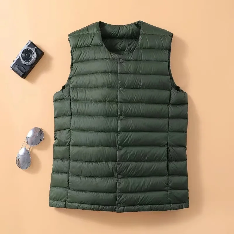 Man Portable 90% White Duck Down Vest Coat Ultra Light Sleeveless Jackets New Autumn Winter Fashion Puffer Waistcoat for Men