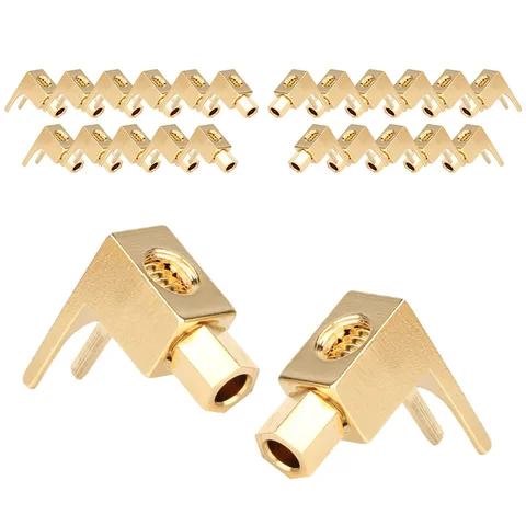 Музыкальный звуковой адаптер, позолоченный медный, 4 мм