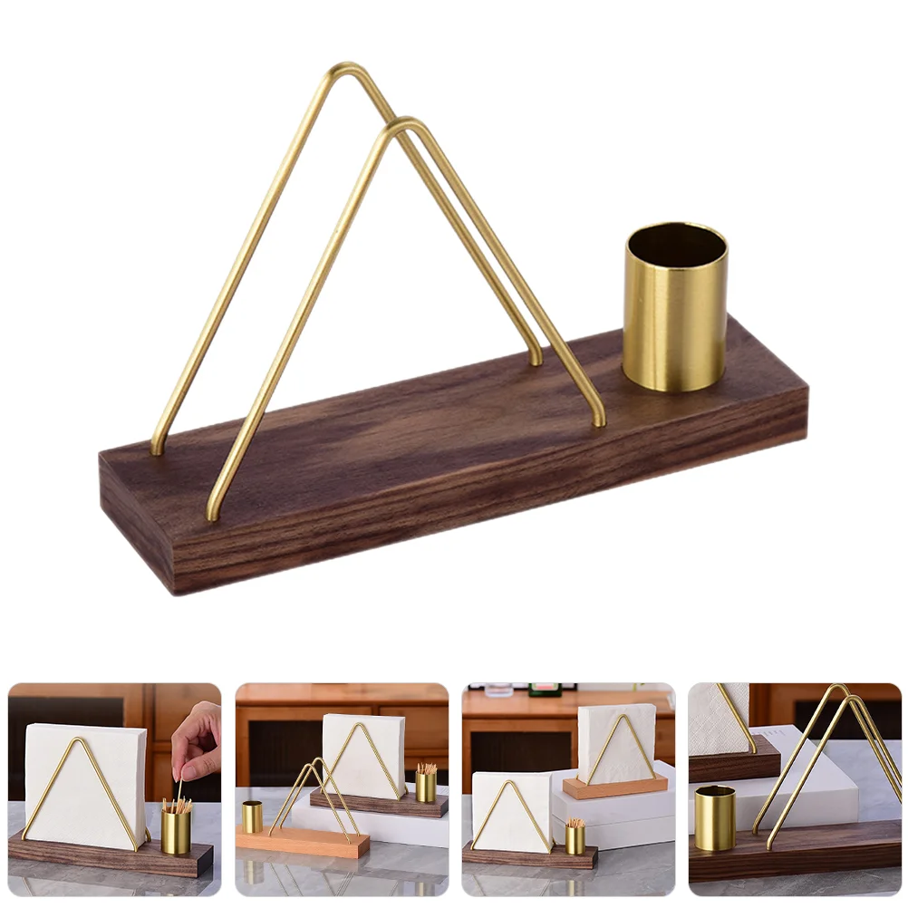 

Napkin Holder Stand Decor Holders For Paper Napkins Rustic Standing Tissue Dispenser Solid Wood Organizer