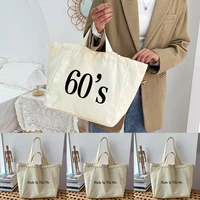 2022 new casual shopping bag 6090 series years printing tote bag harajuku canvas shoulder bag women shopper bag casual handbags
