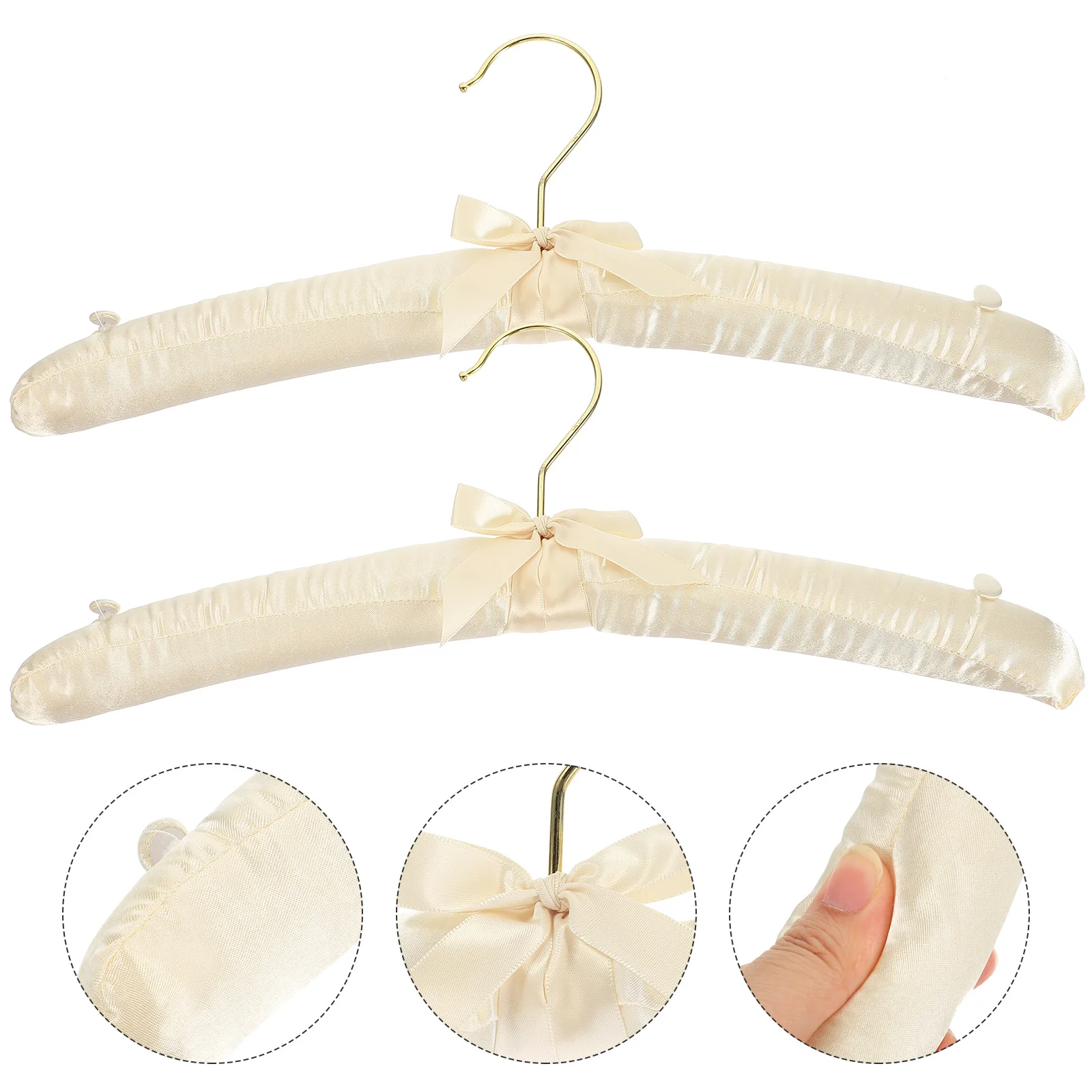 

Hanger Hangers Clothes Padded Dress Wedding Satin Bridedryingsponge Duty Heavy Trousers Silk Cloth Standard Home Coatanti Puffy