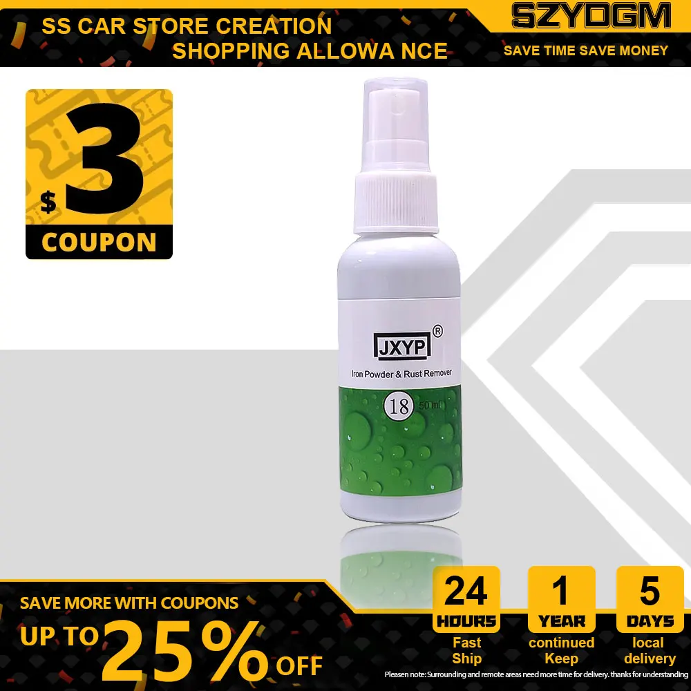 

JXYP-18 Rust Remover Multi-Purpose Rust Inhibitor Auto Window Rust Remover Derusting Spray Car Maintenance Rust Converter