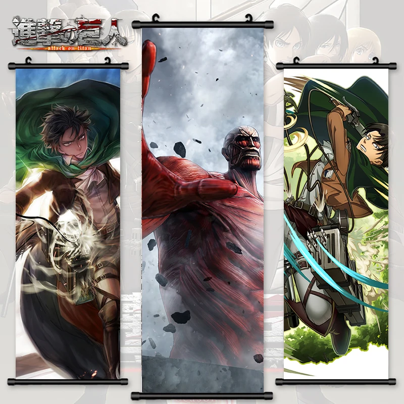 

Canvas Attack On Titan Print Home Decoration Mikasa Ackerman Poster Pictures Anime Wall Art Eren Jaeger Scroll Hanging Painting