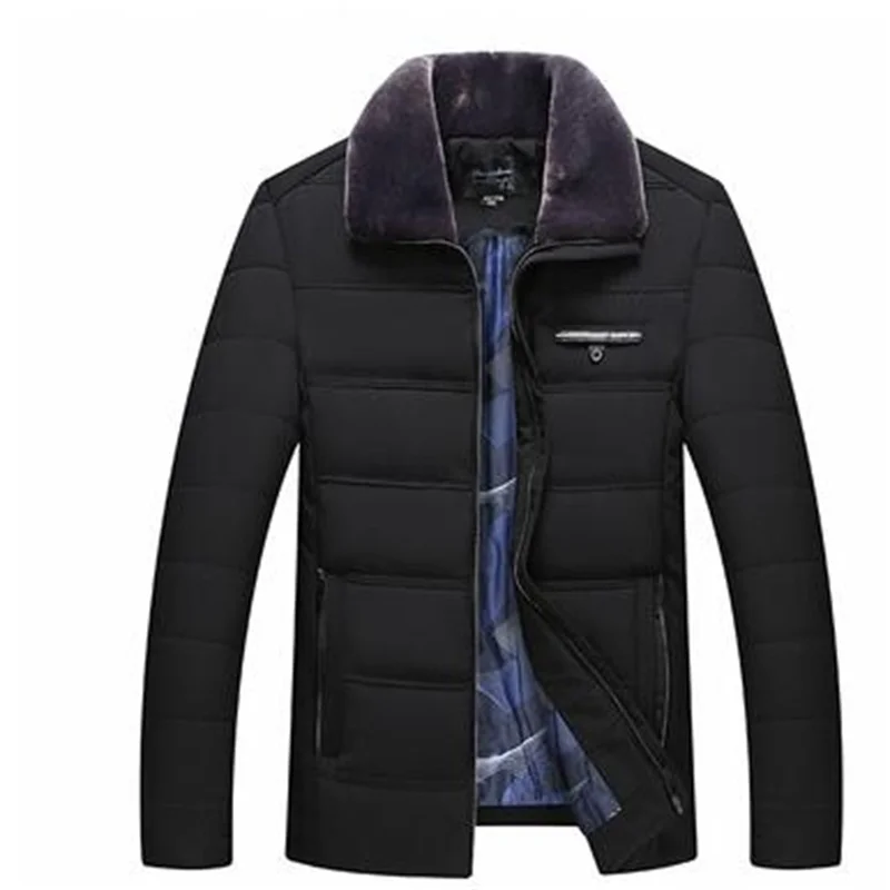 winter warm jacket men coat Cotton clothes Short down jacket with thick velvet Middle-aged and elderly fur collar b290