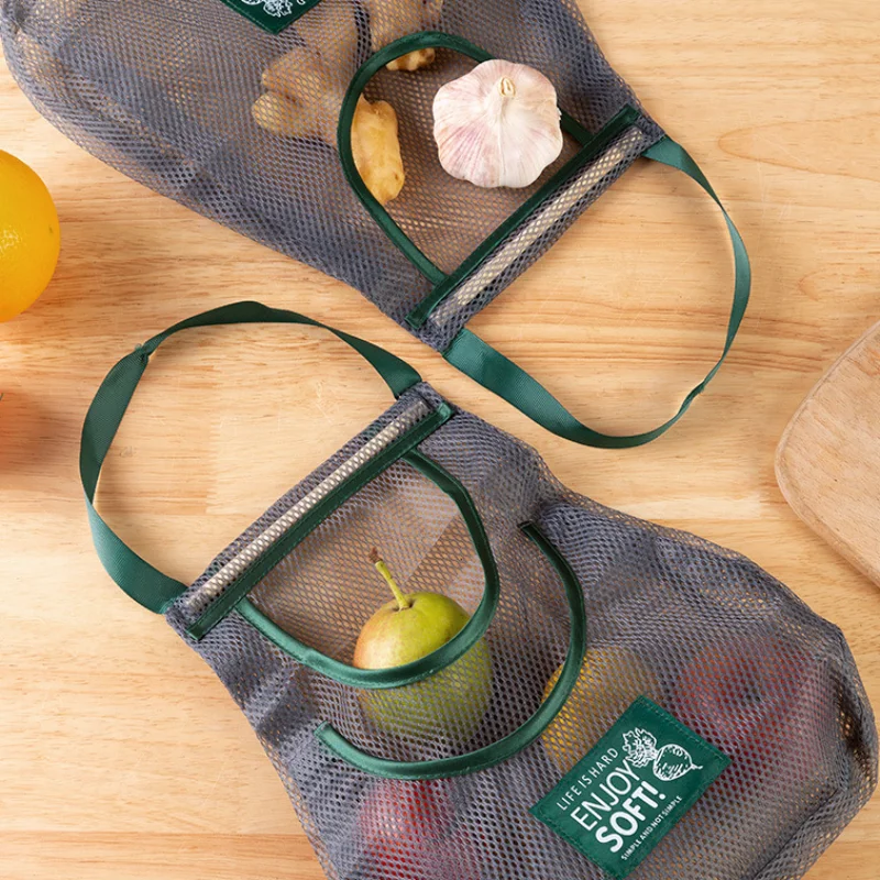 

Reusable Kitchen Hanging Mesh Bag Home Fruit and Vegetable Storage Mesh Bag Portable Can Carry Ginger Garlic Potato Onion Bag