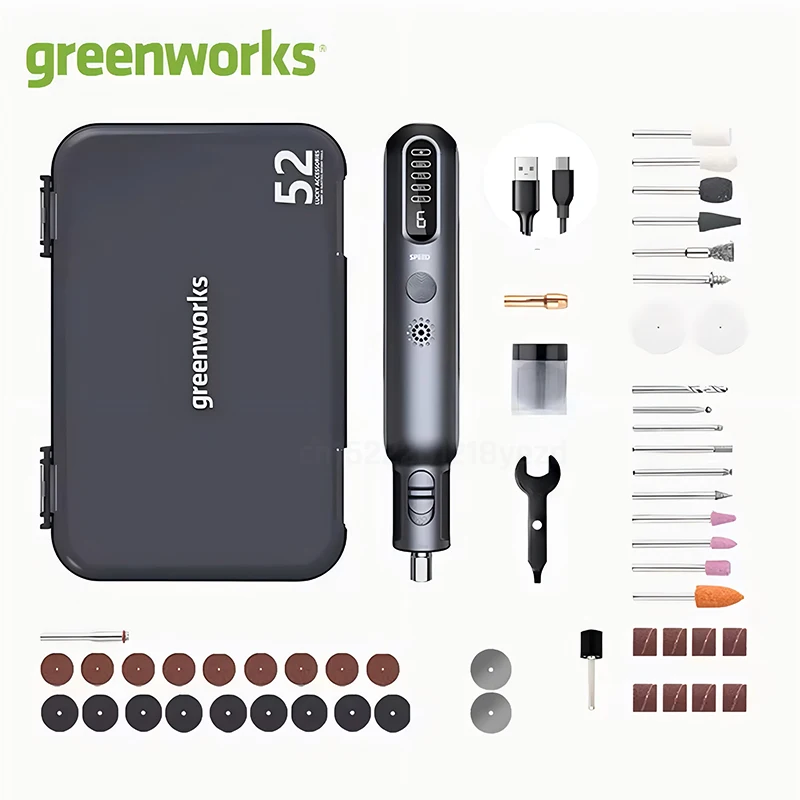 Мини-шлифовальная машина Greenworks беспроводная 8 В 80 Вт 52 шт. шлифовальная