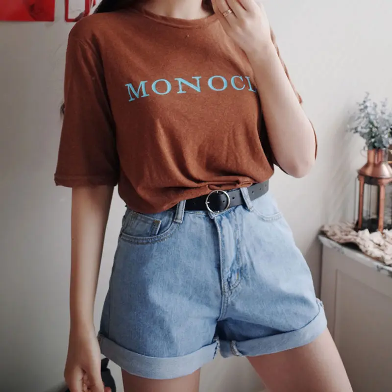New Curled Women's High Waist Shorts Student Casual Jeans Female fashion Short Summer Korean Women's Clother Ropa Mujer 2023