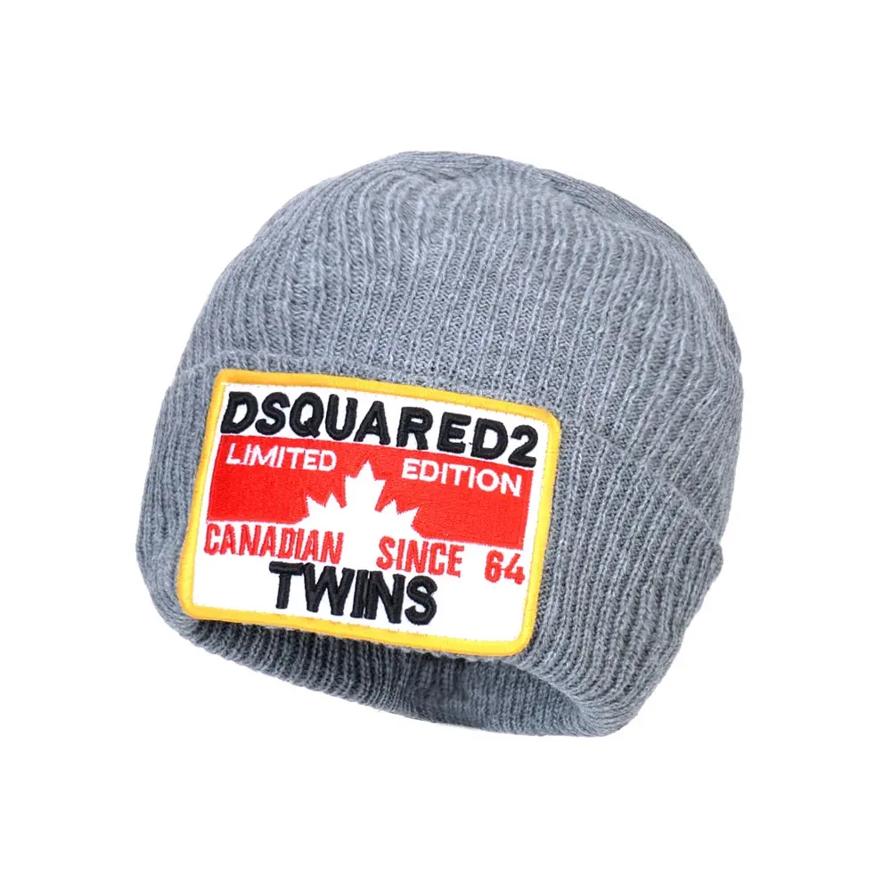 DSQUARED2 brand winter Canada style men Beanie Hat Masked Hat  warm black grey caps letter Beanie cap for men