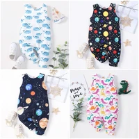 2022 summer baby clothes baby boy girl clothes cartoon animal dinosaur sleeveless baby rompers cool cotton baby jumpsuits 0 18m