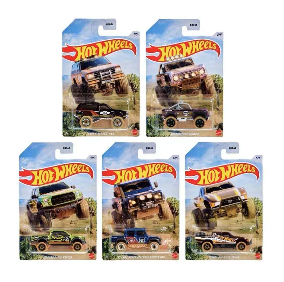 Off Road Chevy Blazer Custom Ford Bronco Toyota Offroad Truck Ford F-150 Raptor Land Rover 1:64 Diecast Car Toy Gdg44