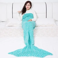 new 14 colors mermaid tail blanket warm crochet blankets for adult super soft all seasons sleeping knitted blankets