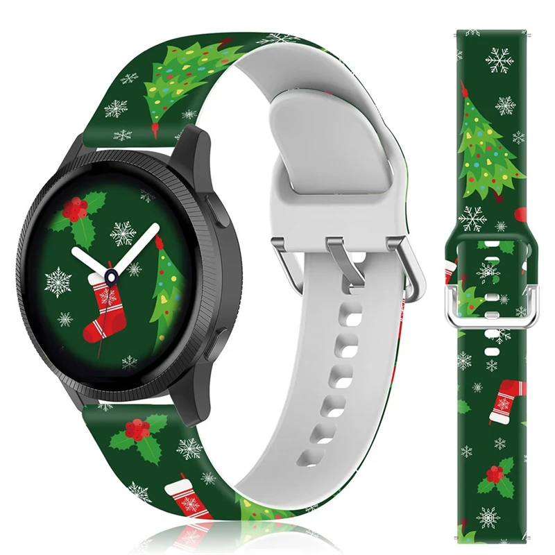 

Christmas Silicone Band For Samsung Galaxy Watch 6 4 classic/5 pro/Active 2/Gear S3 Frontier wrist Bracelet 20/22mm watch strap