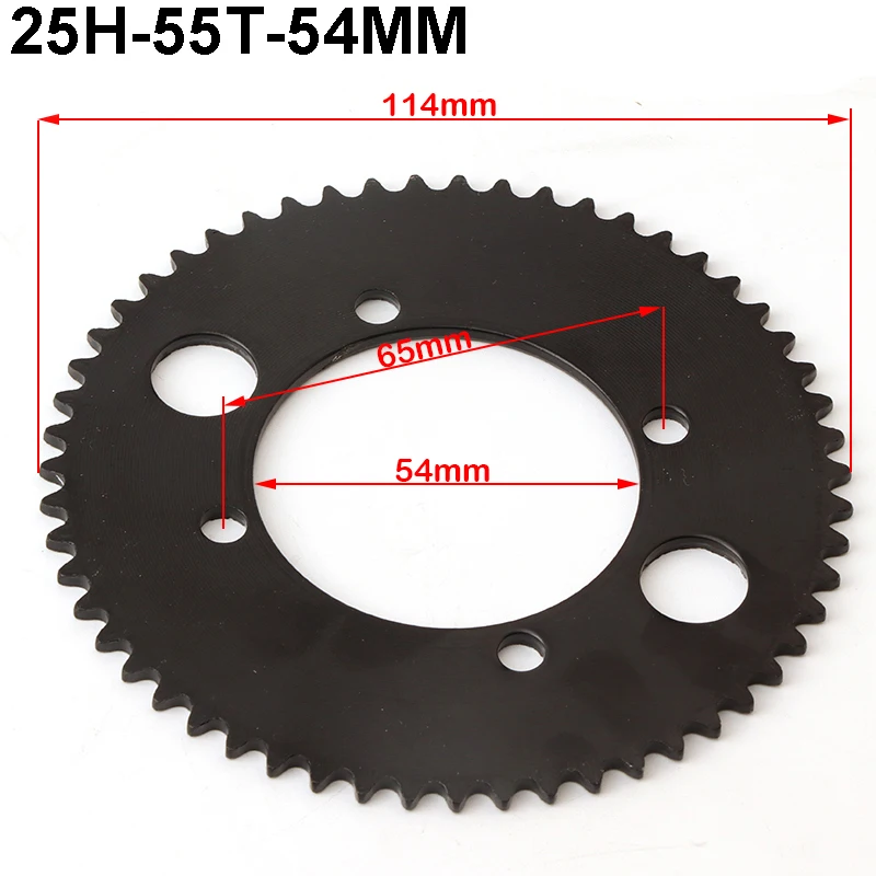 Звездочка 25H 55t 65t Зуб 54 мм Задняя звездочка для 47CC 49CC Mini Moto ATV Quad Dirt Pit Pocket 2-тактный двигатель