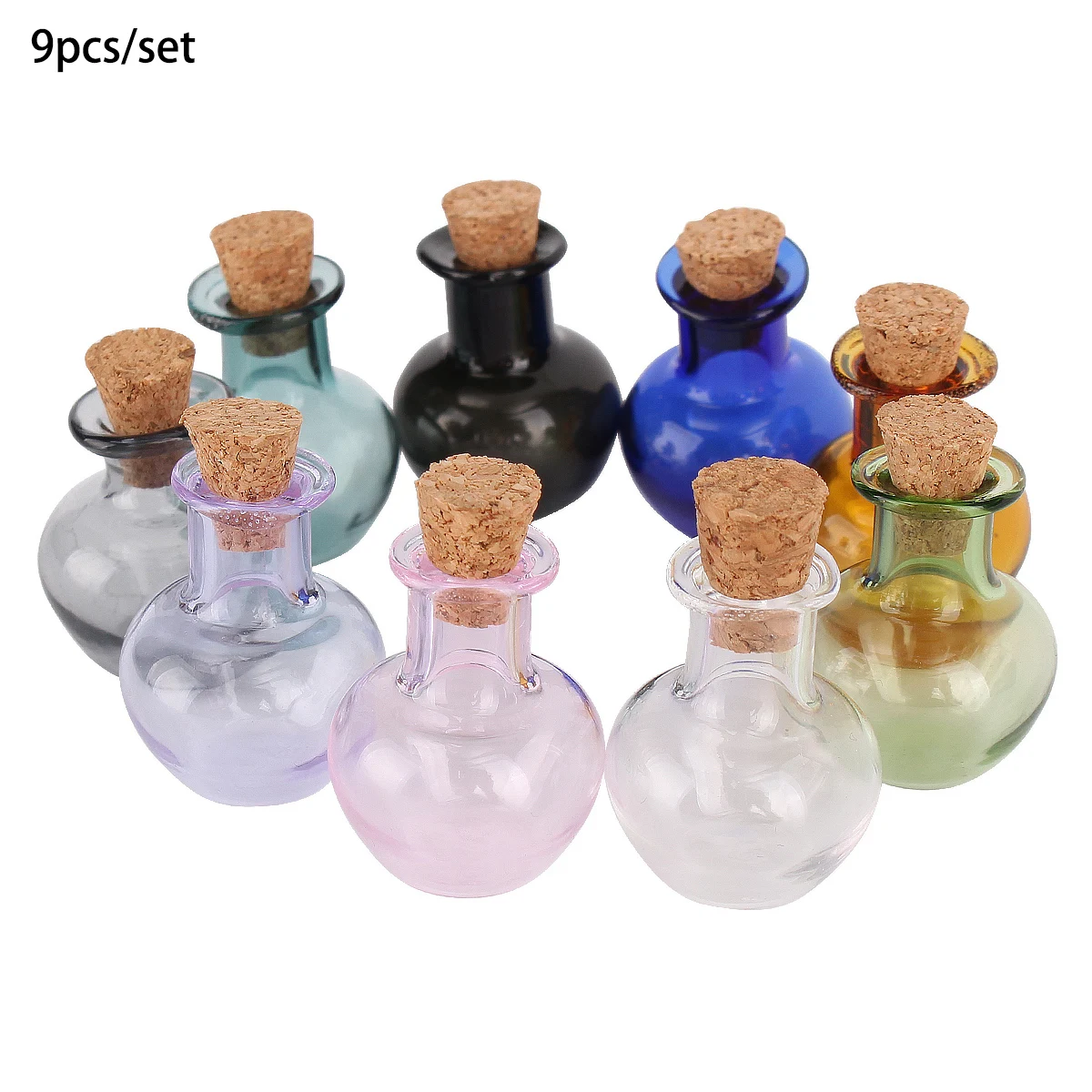 

Миниатюрные стеклянные бутылочки 9 шт.