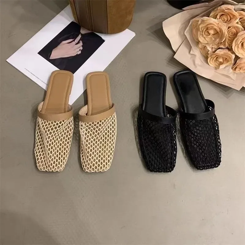 Новинка 2024 плетеные Тапочки ручной работы Tengcao модные тапочки Lazy Baotou сандалии