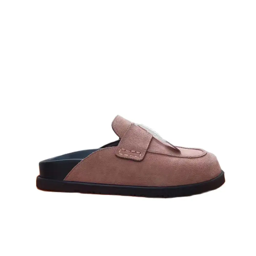 

Top quality 2023 summer new metal decorative slipper leather slippers