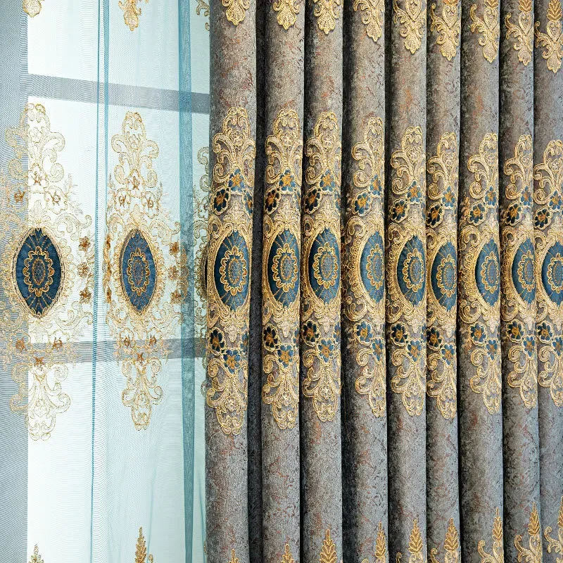 

Занавески в американском стиле 4119-STB для гостиной, столовой, спальни, роскошные затемняющие шторы из хлопка и льна с бежевым принтом на заказ