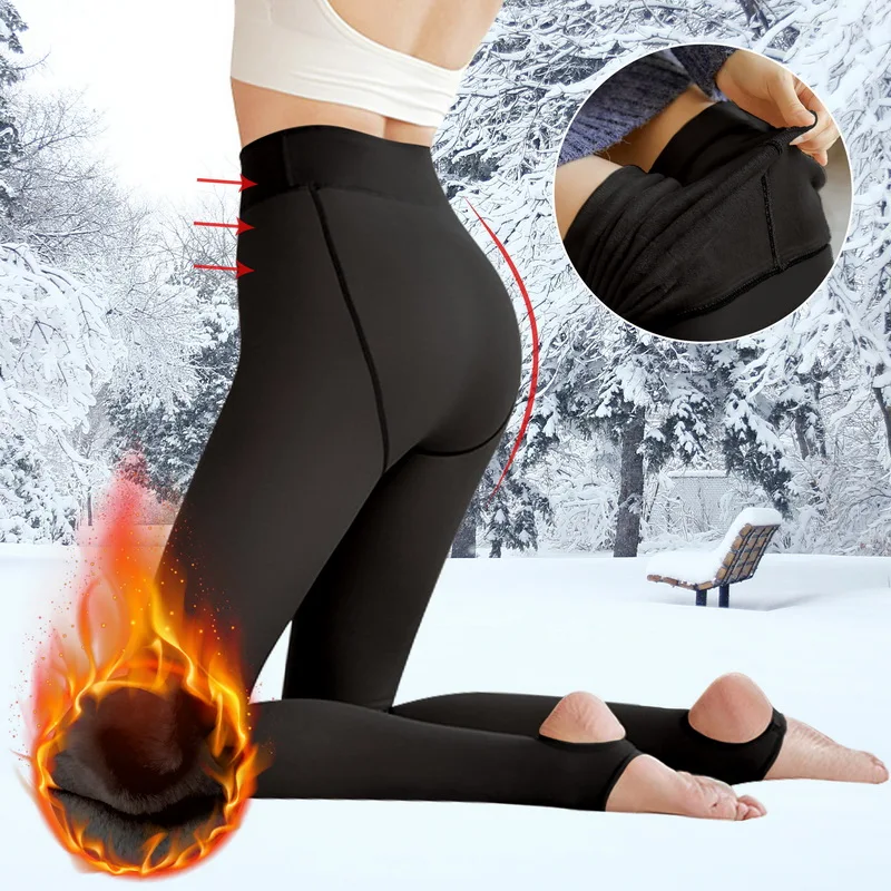 

2022 Winter Leggings Women Warm Pantyhose Plus Velvet Fleece Insulated Tights Thermal Pants Tights Slim Elastic Skin Stockings