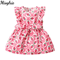 sleeveless print dress for baby summer baby girl clothes ruffled girl clothing new years eve party dresses a line girl costume