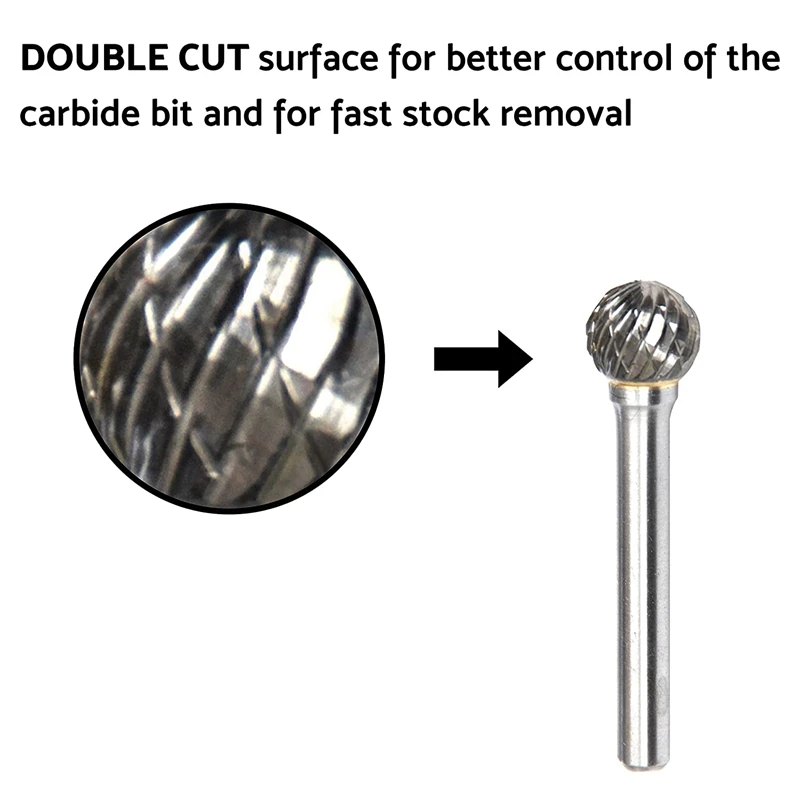 

Carbide Burr With 1/4 Inch Shank 12Mm Head Diameter Die Grinder Bit For Metals,Rotary File Ball Shape,Grinding Burr Bit
