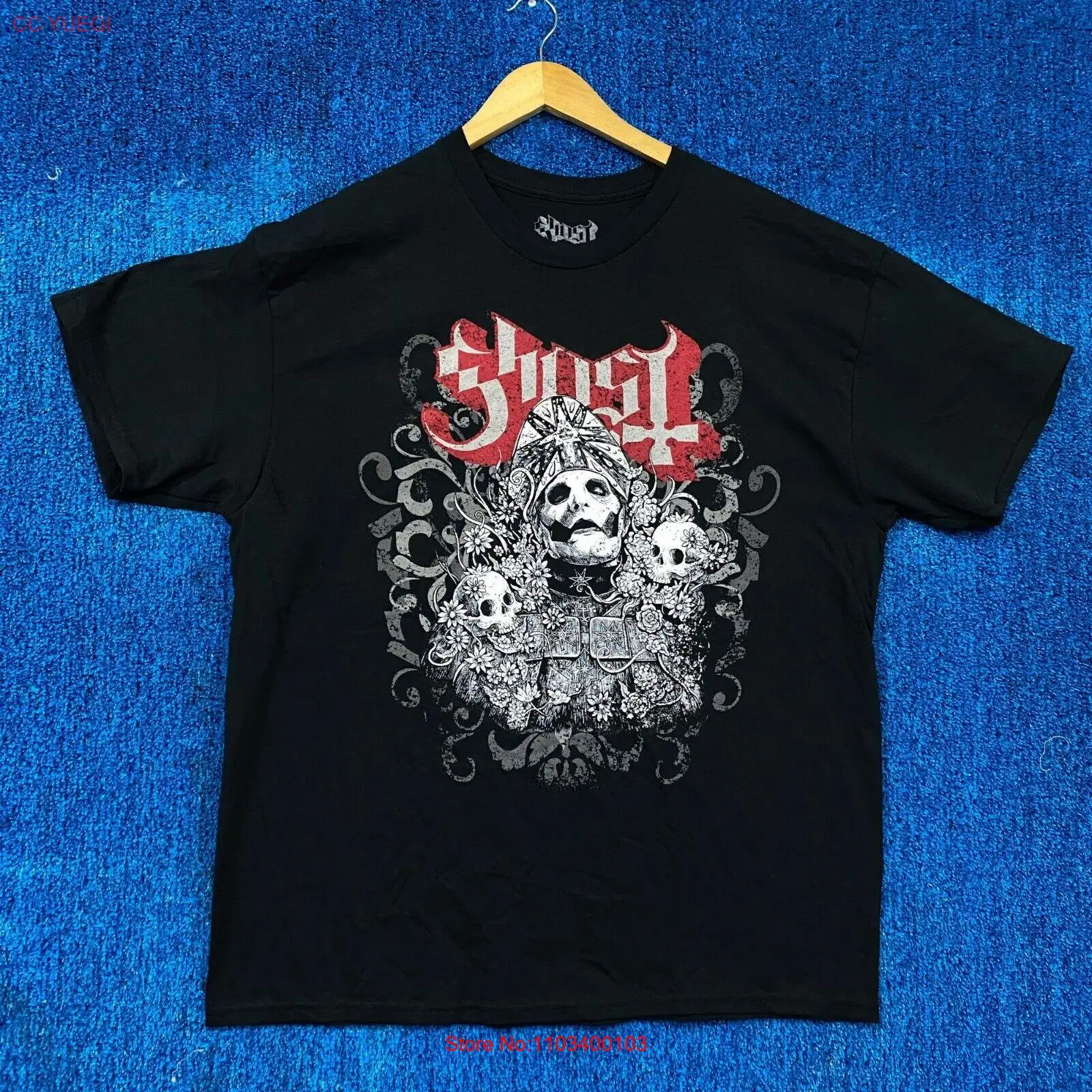 Металлическая футболка Ghost Papa Emeritus IV Faces Wild Flowers Goth XL