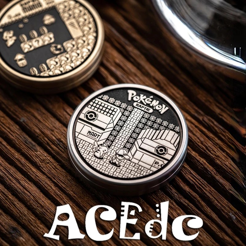 LAUTIE ACEDC Tablet Theme Pop Coin Ppb Milk Cover Metal Decompression Toy EDC Push Brand Fingertip Gyro Old Blacksmith enlarge