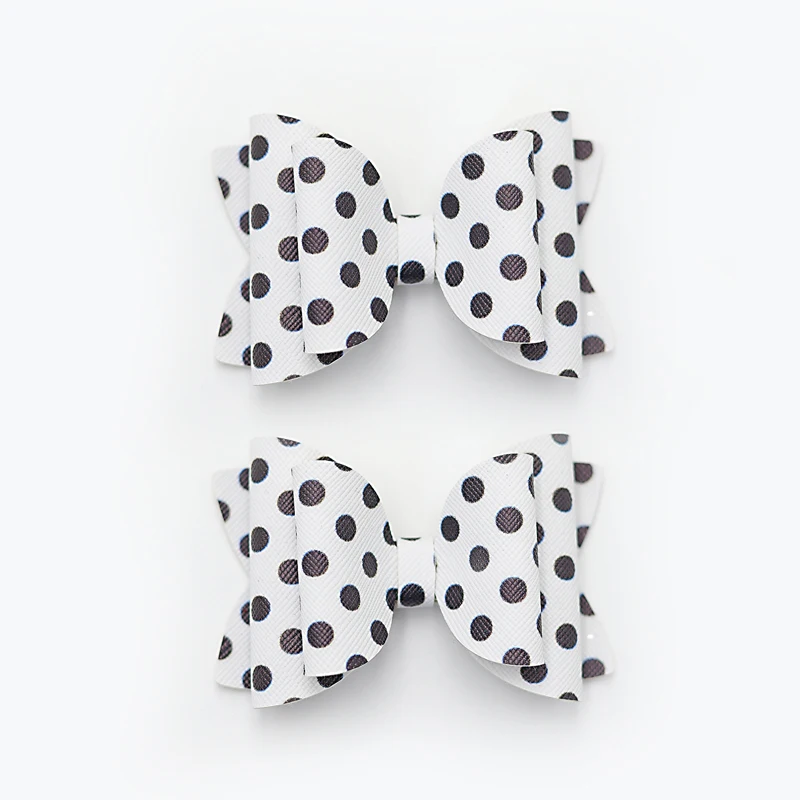 

Classic black and white Wave Point Girls Bow Side Hair Clips Handmade Headwear Hairpins Elegant Hair Accessories Kids Children
