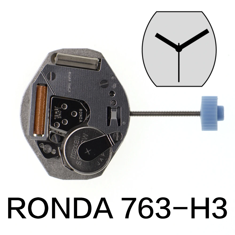 

Кварцевые часы Ronda 763-H3, запчасти для часов Normtech, 3 стрелки, кварцевые детали для ремонта
