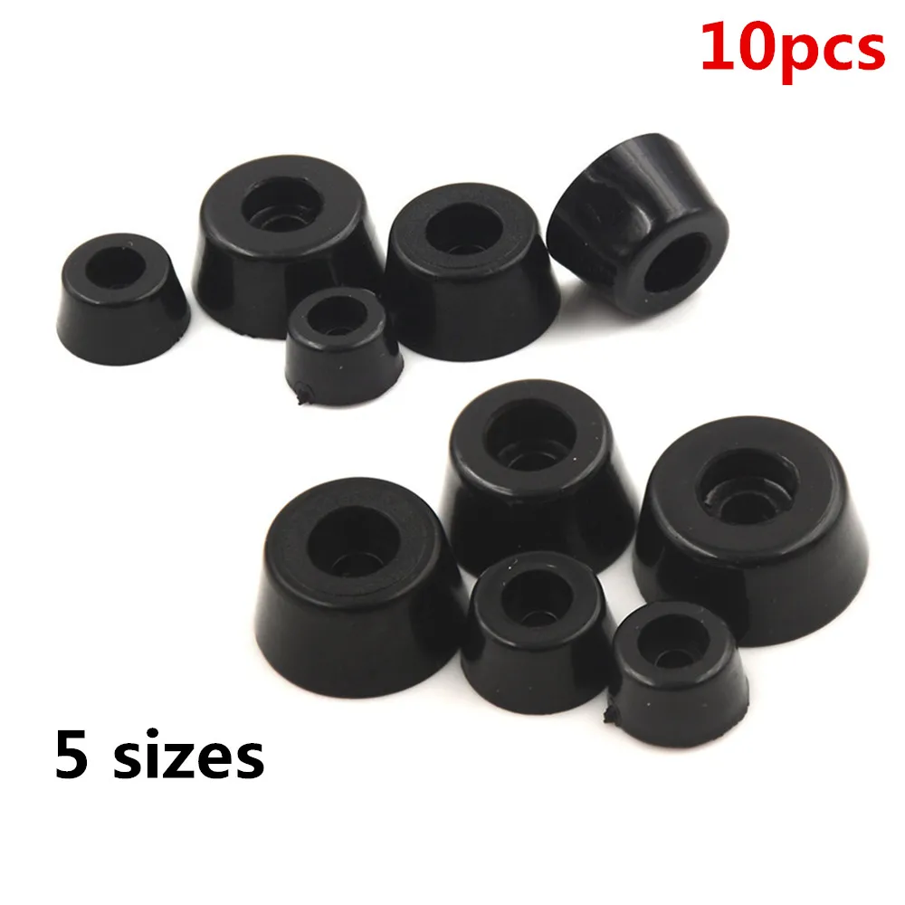 

10pcs/lot Black Rubber Furniture Table Chair Feet Leg Pads Tile Floor Protectors 5 Sizes