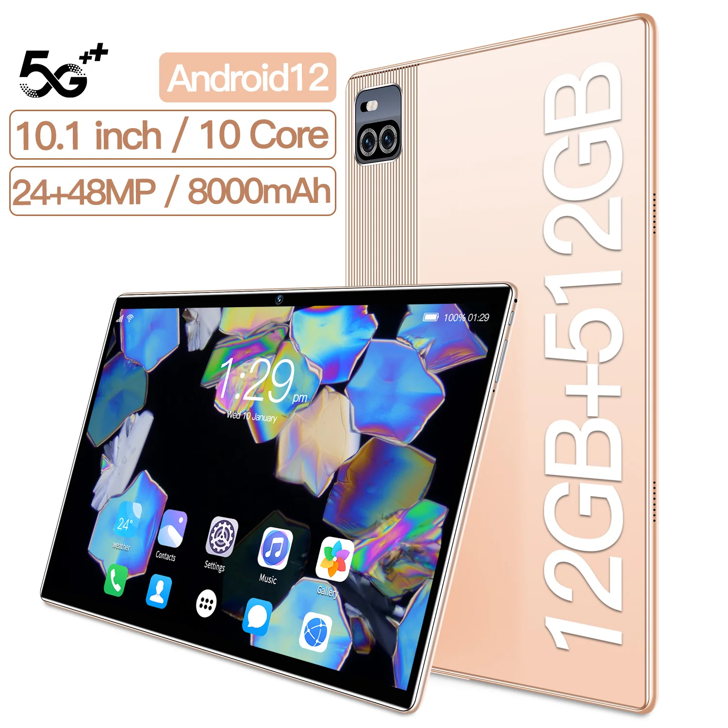 

10 Inch X101 Tablet PC Octa Core High-clarity Display Touch Screen Fast Processor Long Standby Time Support 5G SIM Card WiFi Net
