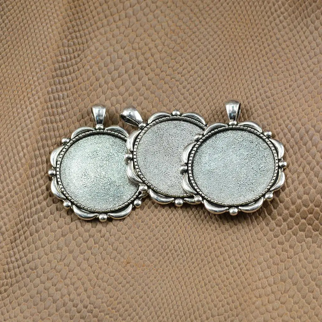

10pcs Pendants Blanks Base Round 30mm Cameo Settings Tray for Jewelry Making