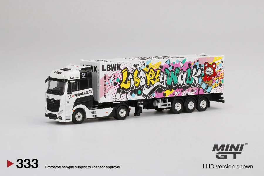 

MINI GT 1:64 Actros w/ 40 Ft Container LBWK Kuma Graffiti LHD Diecast Model Car