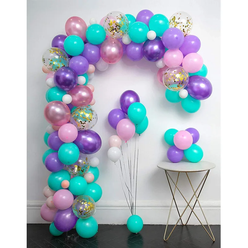 

JOYMEMO Macaron Latex Confetti Balloons Arch Kit Mermaid Themed Party Decorations for Girls Birthday Baby Shower Party Supplies